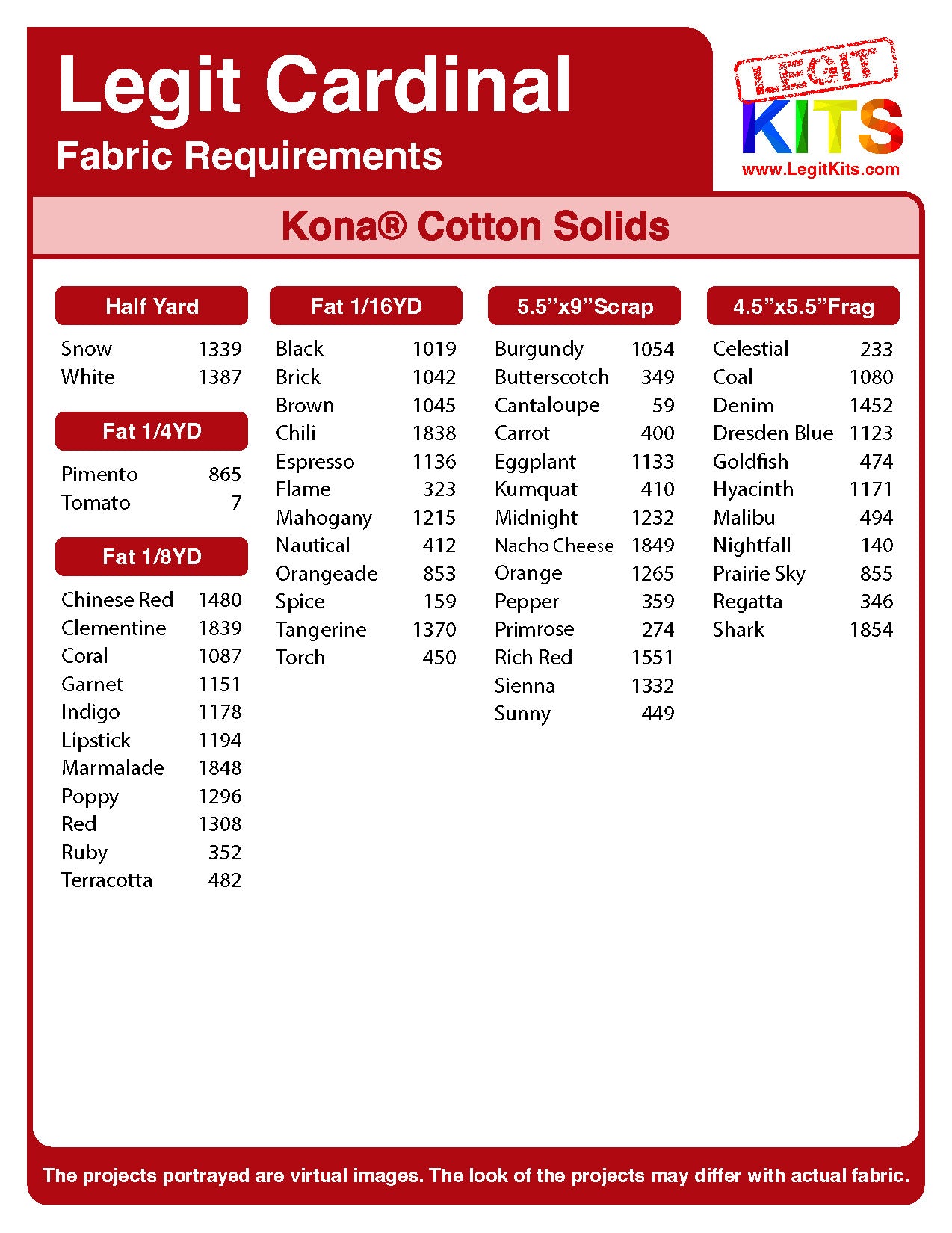 Cardinal Fabric Pack