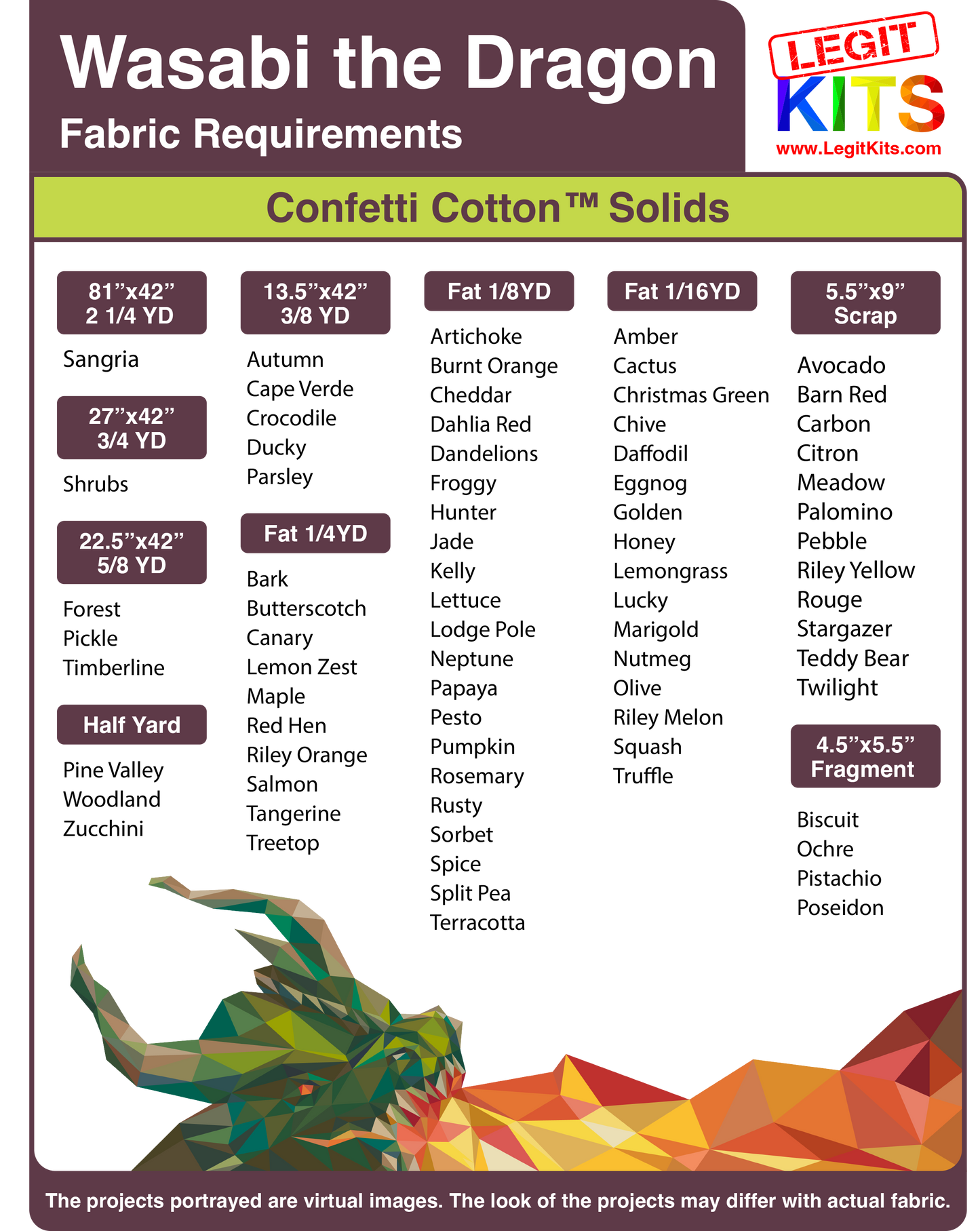 Wasabi the Dragon Pattern