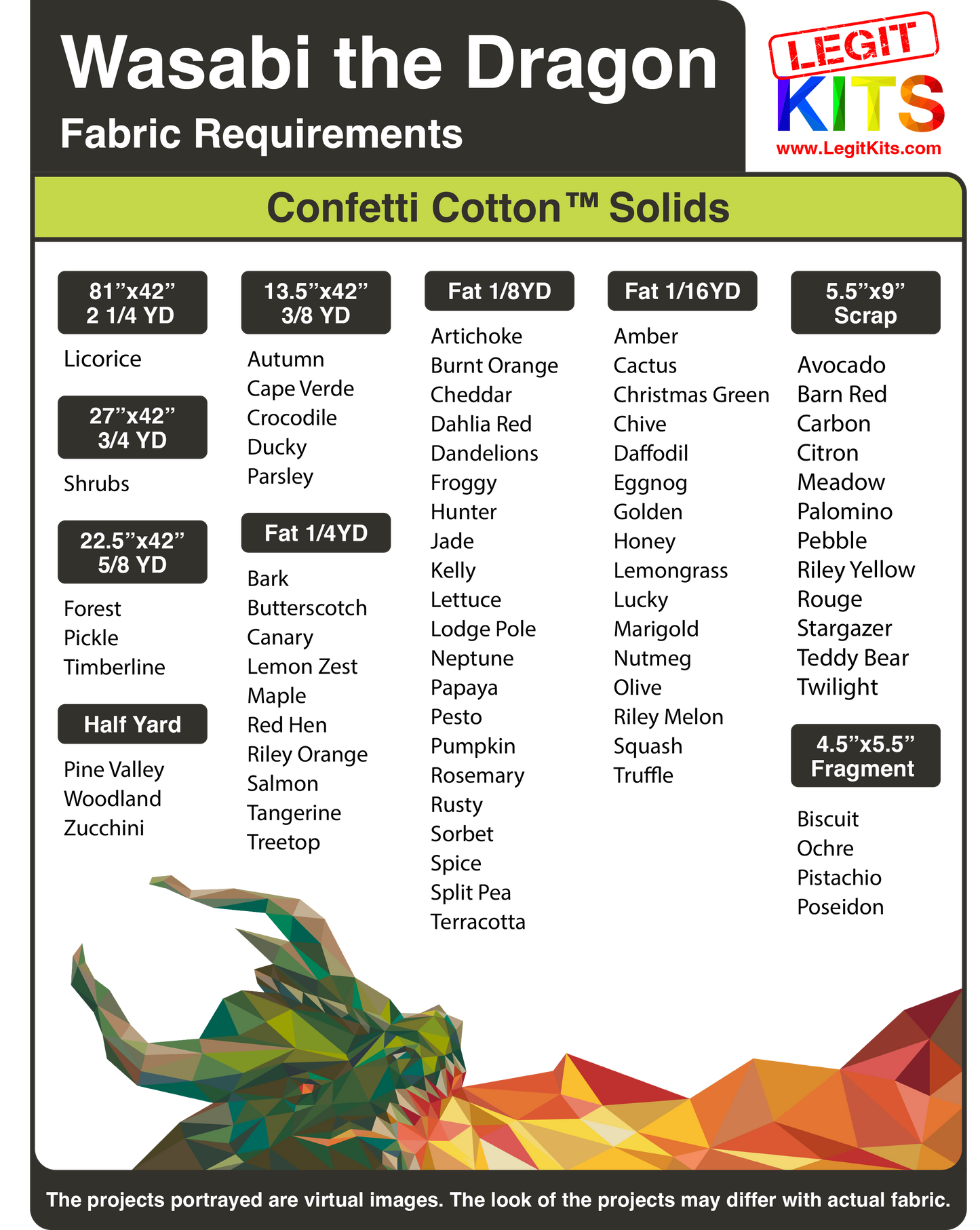 Wasabi the Dragon Pattern