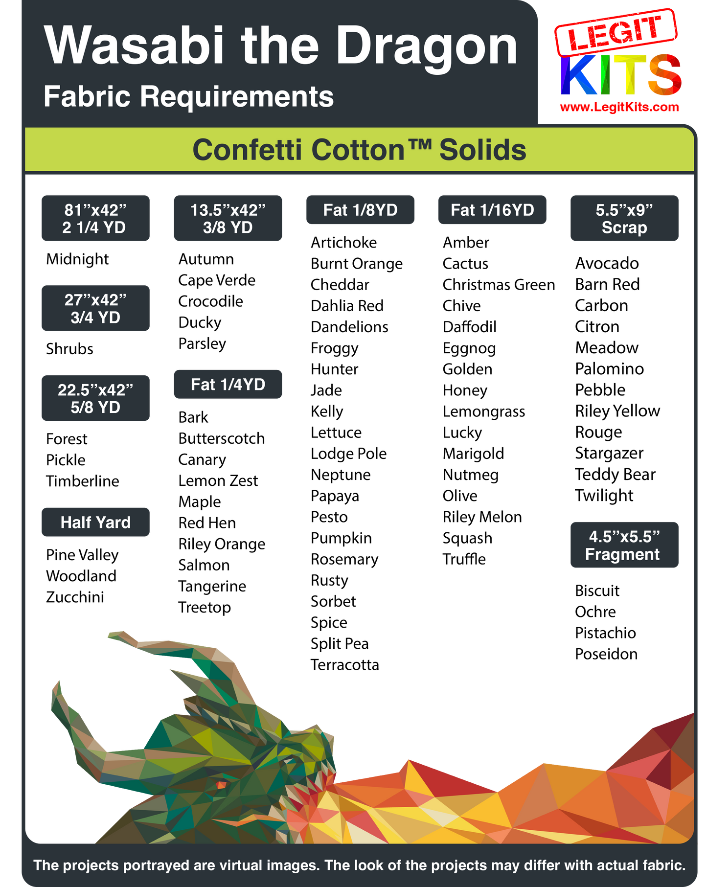 Wasabi the Dragon Pattern