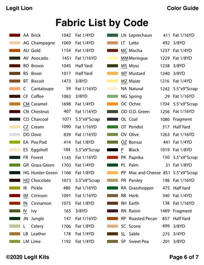 Legit Lion Full Quilt Kit