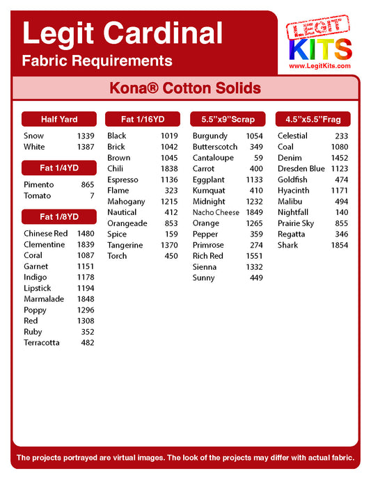 Cardinal Fabric Pack