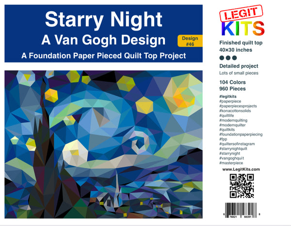 ***PRE ORDER SALE*** Starry Night Full Quilt Top Kit