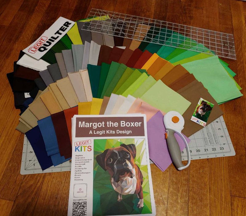Margot the Boxer Quilt Top Kit