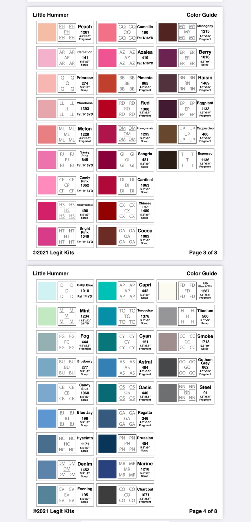 Little Hummer Fabric Pack ONLY