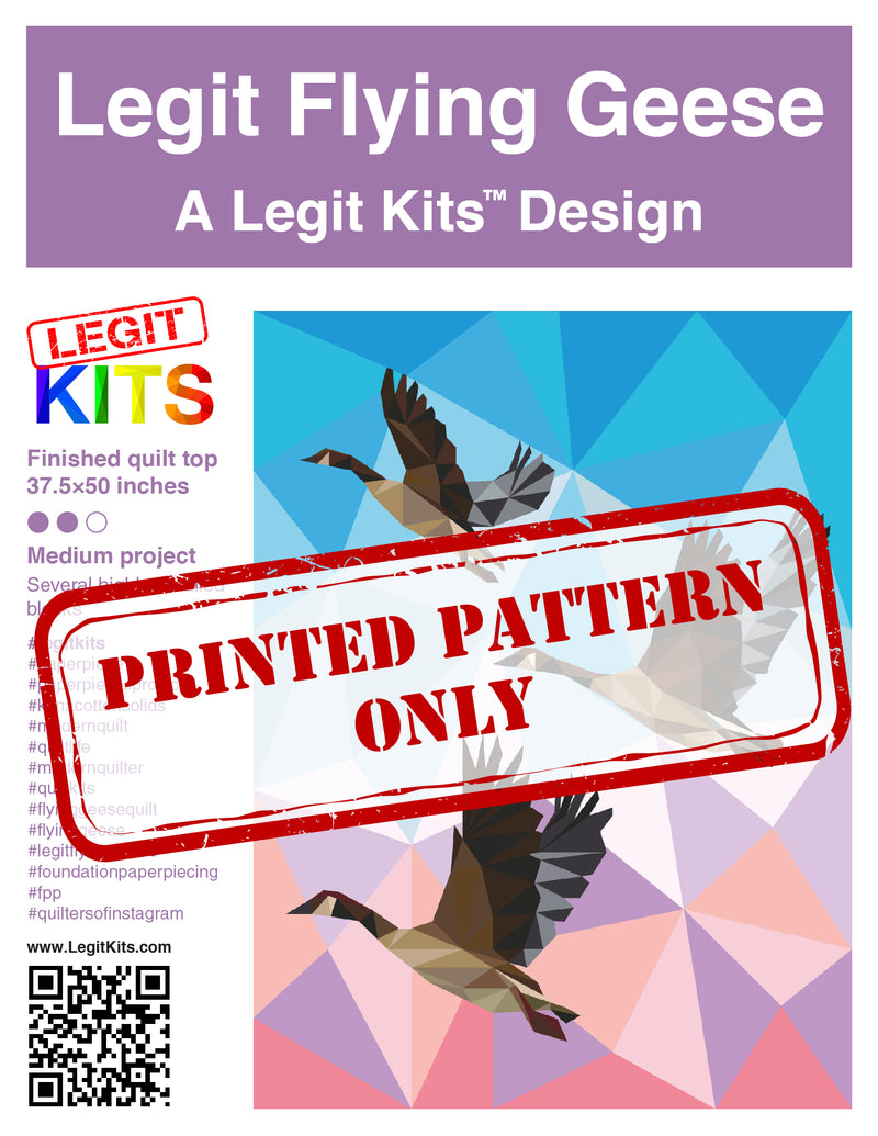 Legit Flying Geese Printed Pattern Only