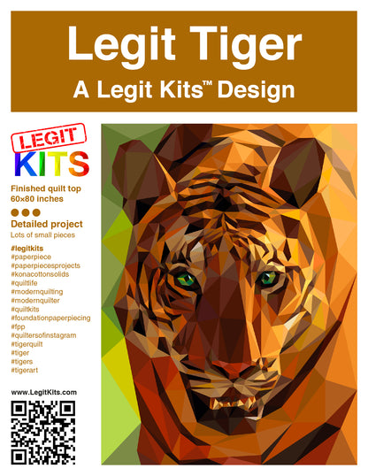 Legit Tiger Quilt Top Kit