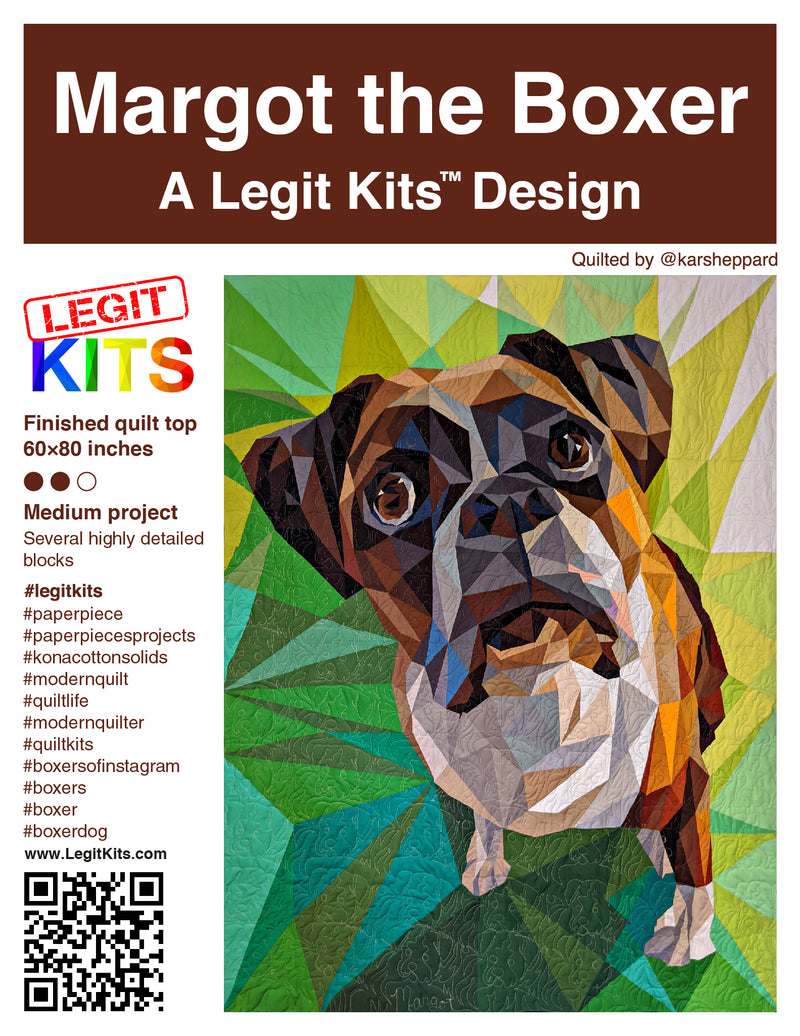 Margot the Boxer Quilt Top Kit