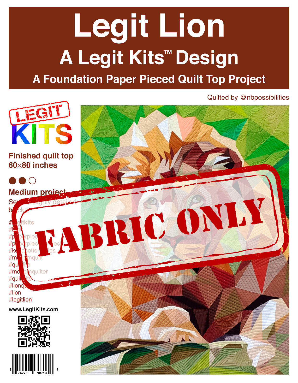 Legit Pattern Legit Lion Fabric Pack – Legit Kits