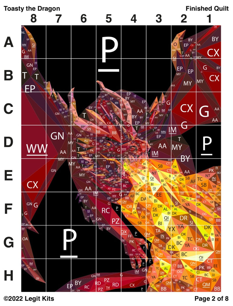 Toasty the Dragon Full Quilt Top Kit