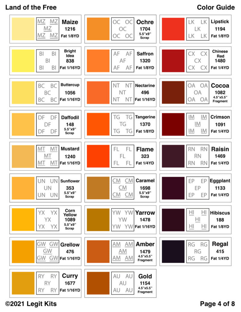 Land of the Free Printed Pattern Only