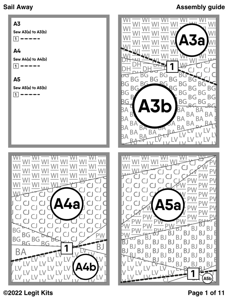Sail Away Full Quilt Top Kit