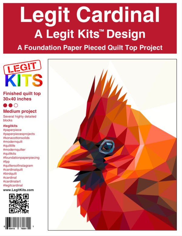Legit Cardinal Full Quilt Top Kit